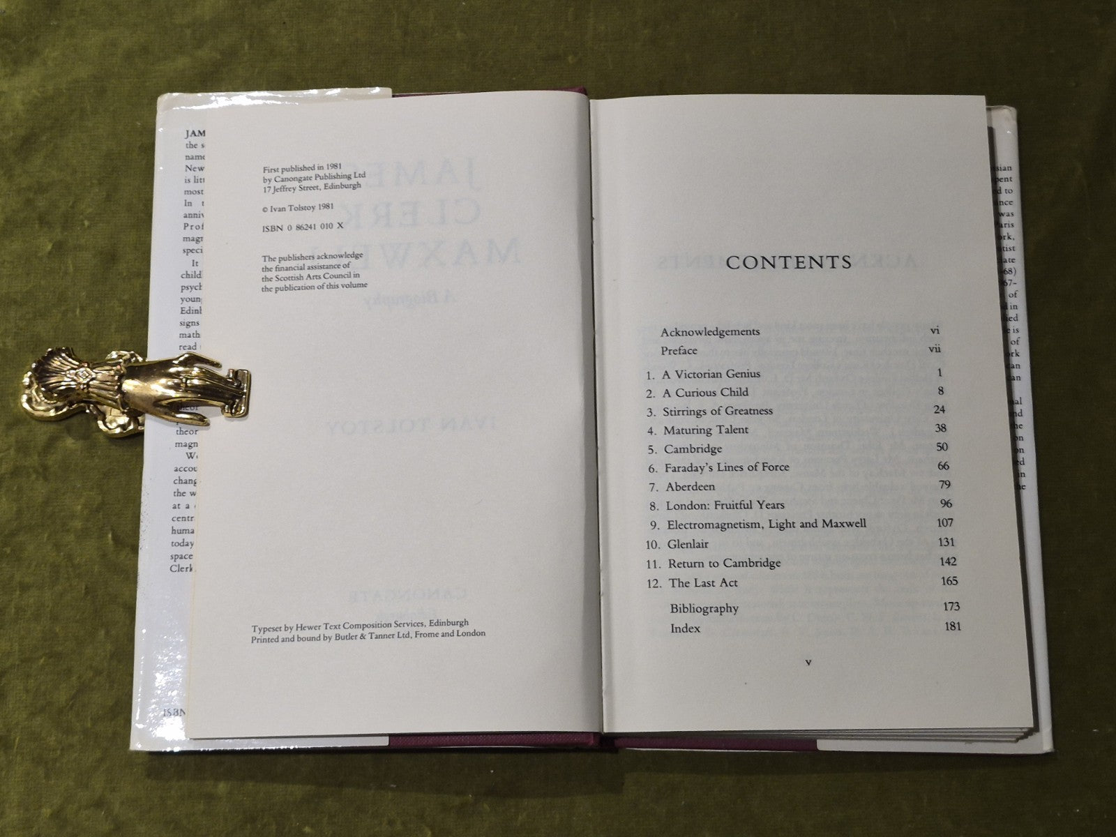 JAMES CLERK MAXWELL: A Biography by Ivan Tolstoy. Canongate 1981 1st. Hardback5