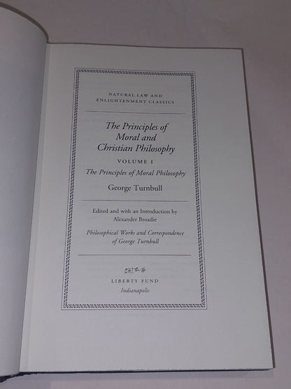 Principles Of Moral And Christian Philosophy [Vol 1 & 2] George Turnbull 2005 Hb5