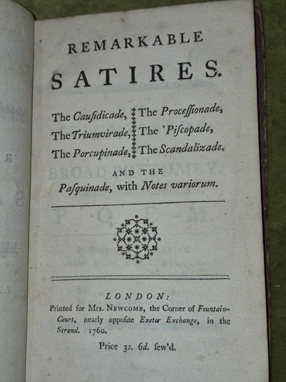 Remarkable Satires (1760) Morgan McNamara aka Porcupinus Pelagius Causidicade6