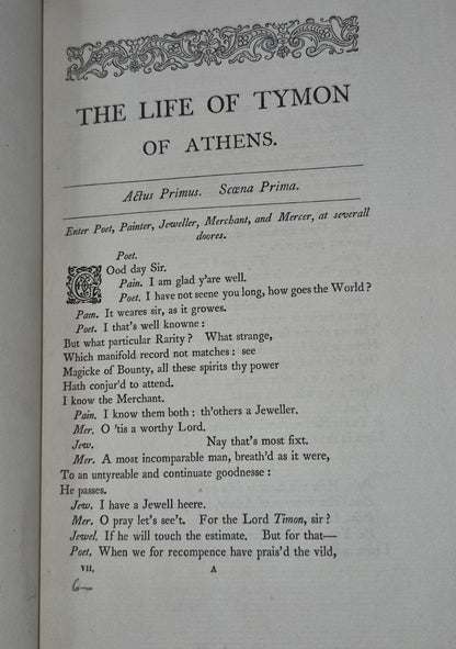 Plays of William Shakespeare Paterson Text of the First Folio c. 1880 Incomplete7