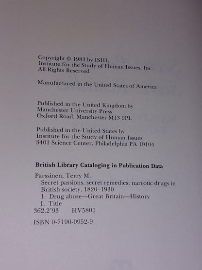 Secret Passions, Secret Remedies: Narcotic Drugs (1983) Parssinen5