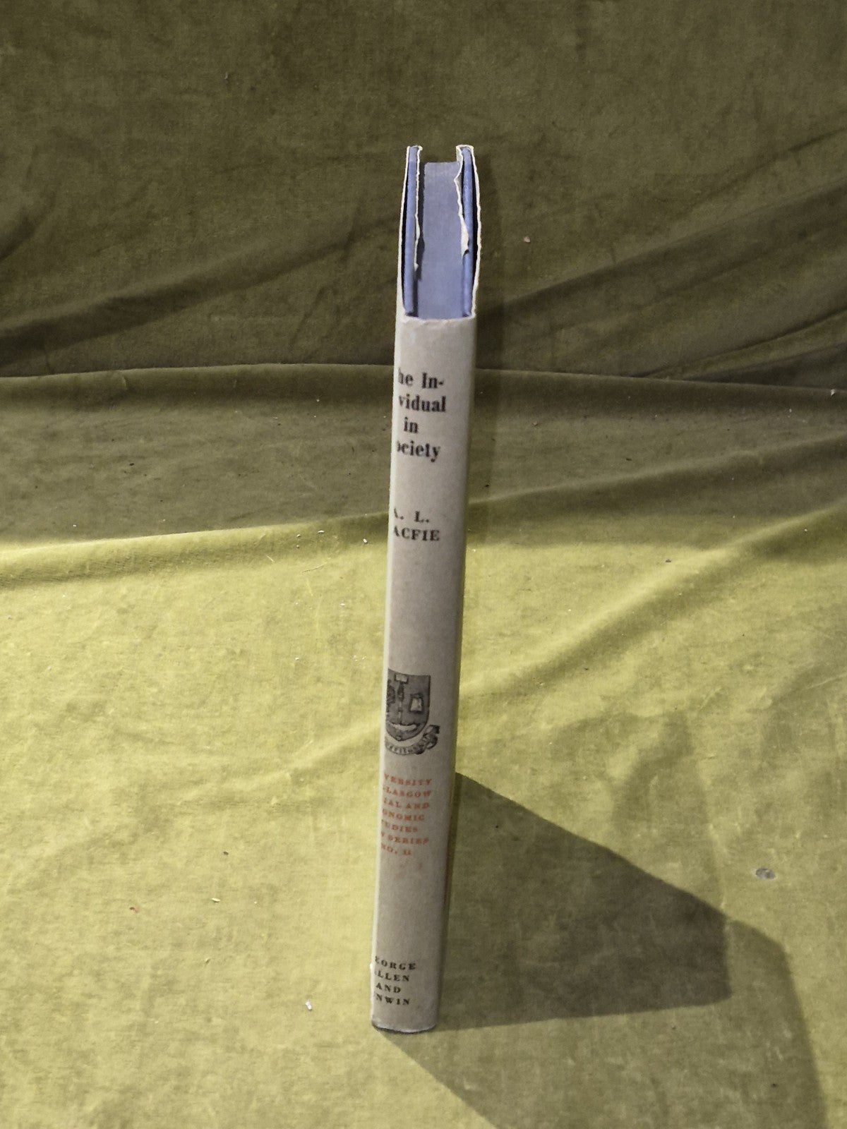 The Individual in Society : Papers on Adam Smith - A L Macfie 1st 1967 HB DJ2