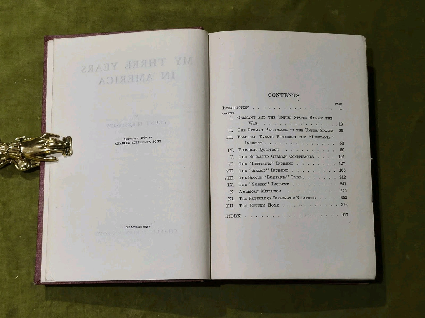 MY THREE YEARS IN AMERICA By Count Bernstorff - Hardcover4