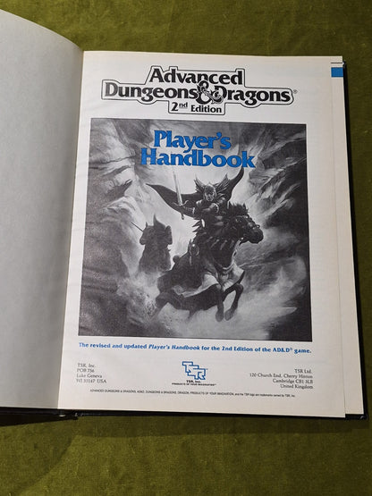 AD&D Players Handbook - 1989 2nd Edition Advanced Dungeons and Dragons2