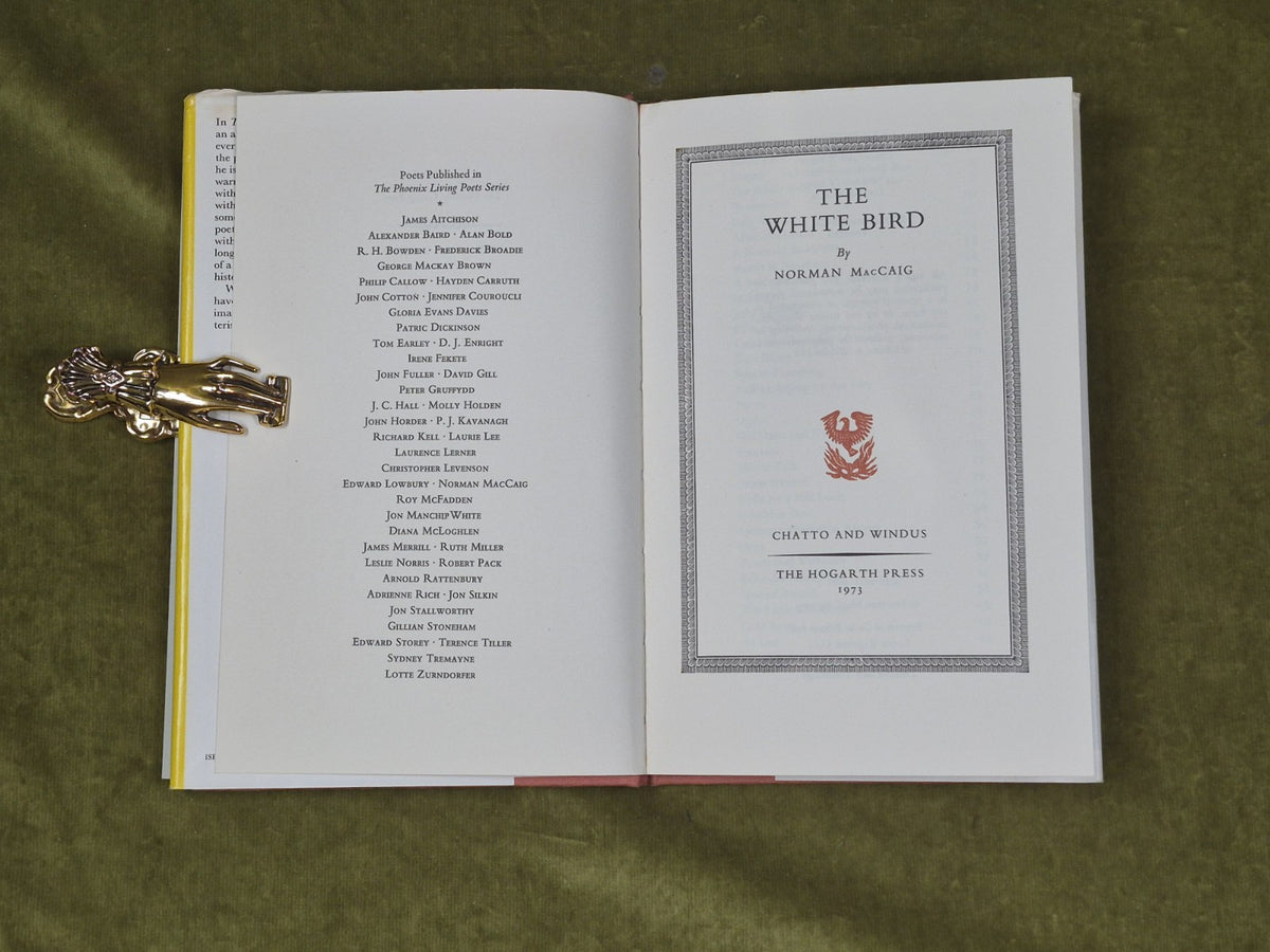 The white bird by Norman MacCaig 1973 1st HB DJ Chatto & Windus3