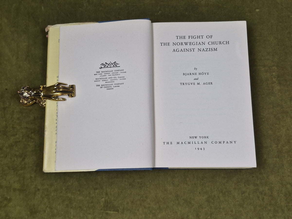 The Fight of the Norwegian Church Againt Nazism - Hoye & Ager 1943 Macmillan 1st4