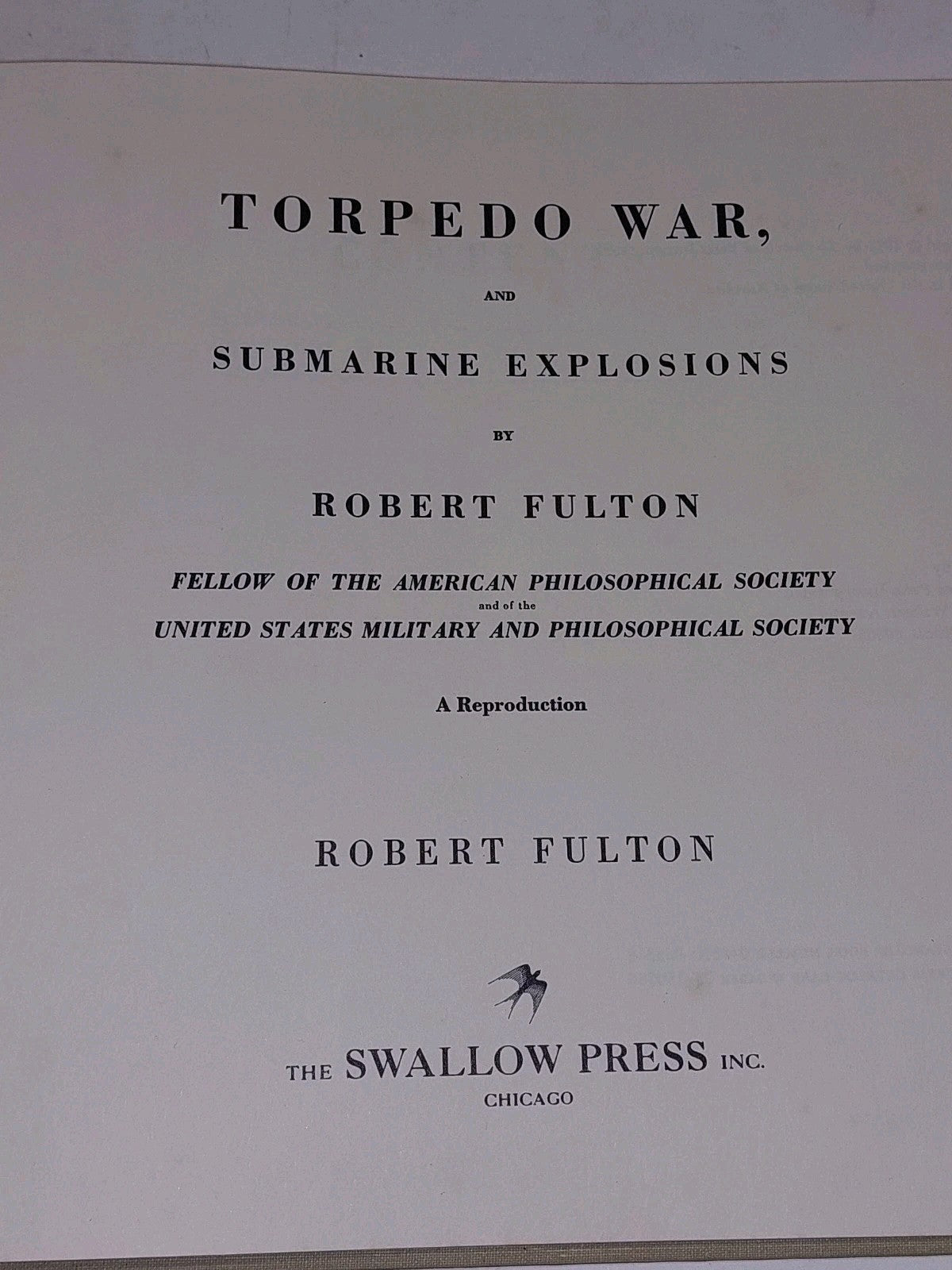 FULTON, ROBERT Torpedo War, and Submarine Explosions 1971 Hardcover3