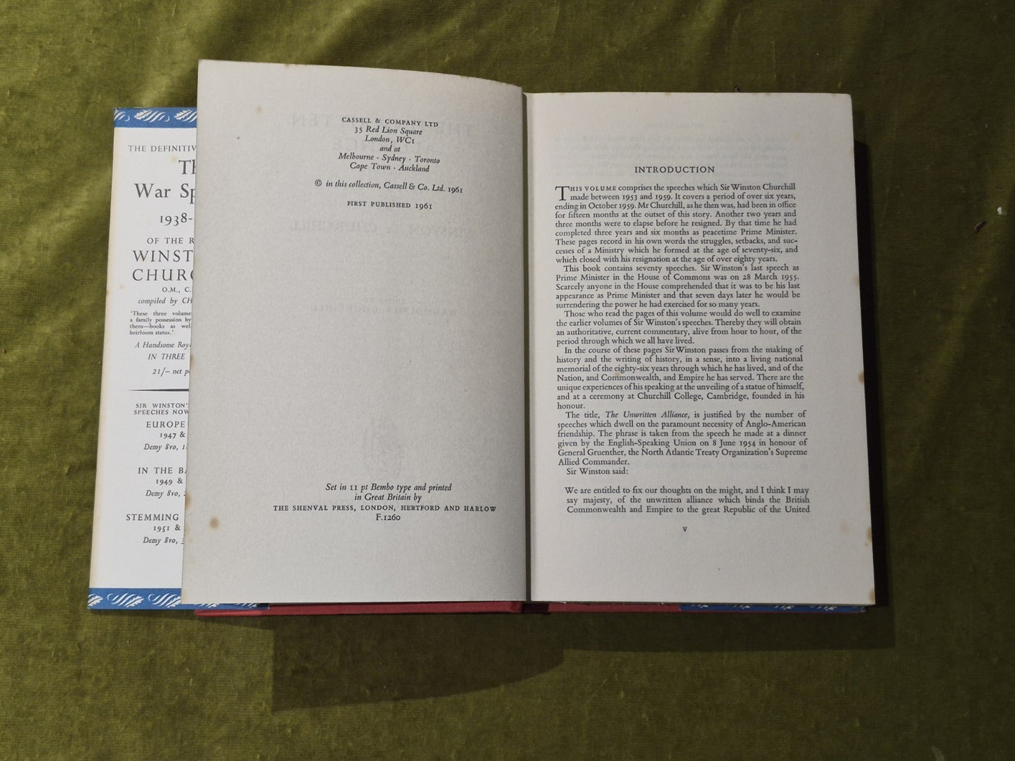 Winston Churchill - The Unwritten Alliance - Cassel 1st Ed 1961 HB DJ6