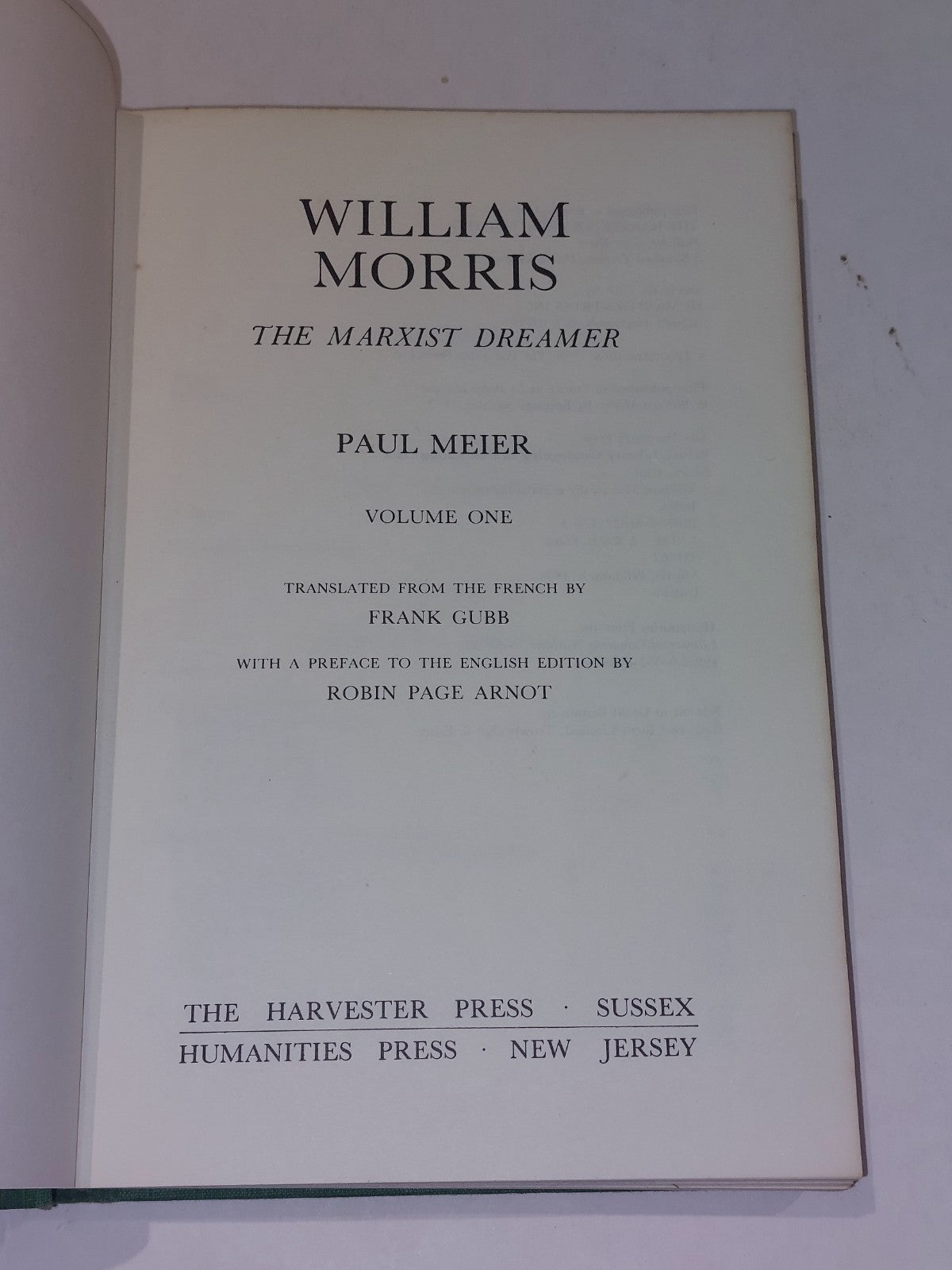 William Morris : The Marxist Dreamer (1978) Paul Meier [2 Vol Set] Hb Books4