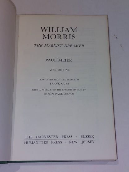 William Morris : The Marxist Dreamer (1978) Paul Meier [2 Vol Set] Hb Books4
