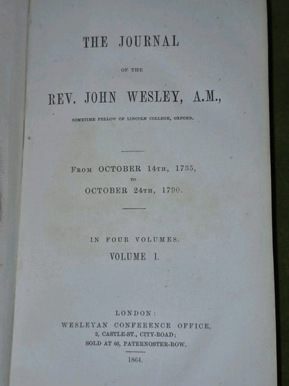 The Journal Rev John Wesley 1864 Complete Set 4