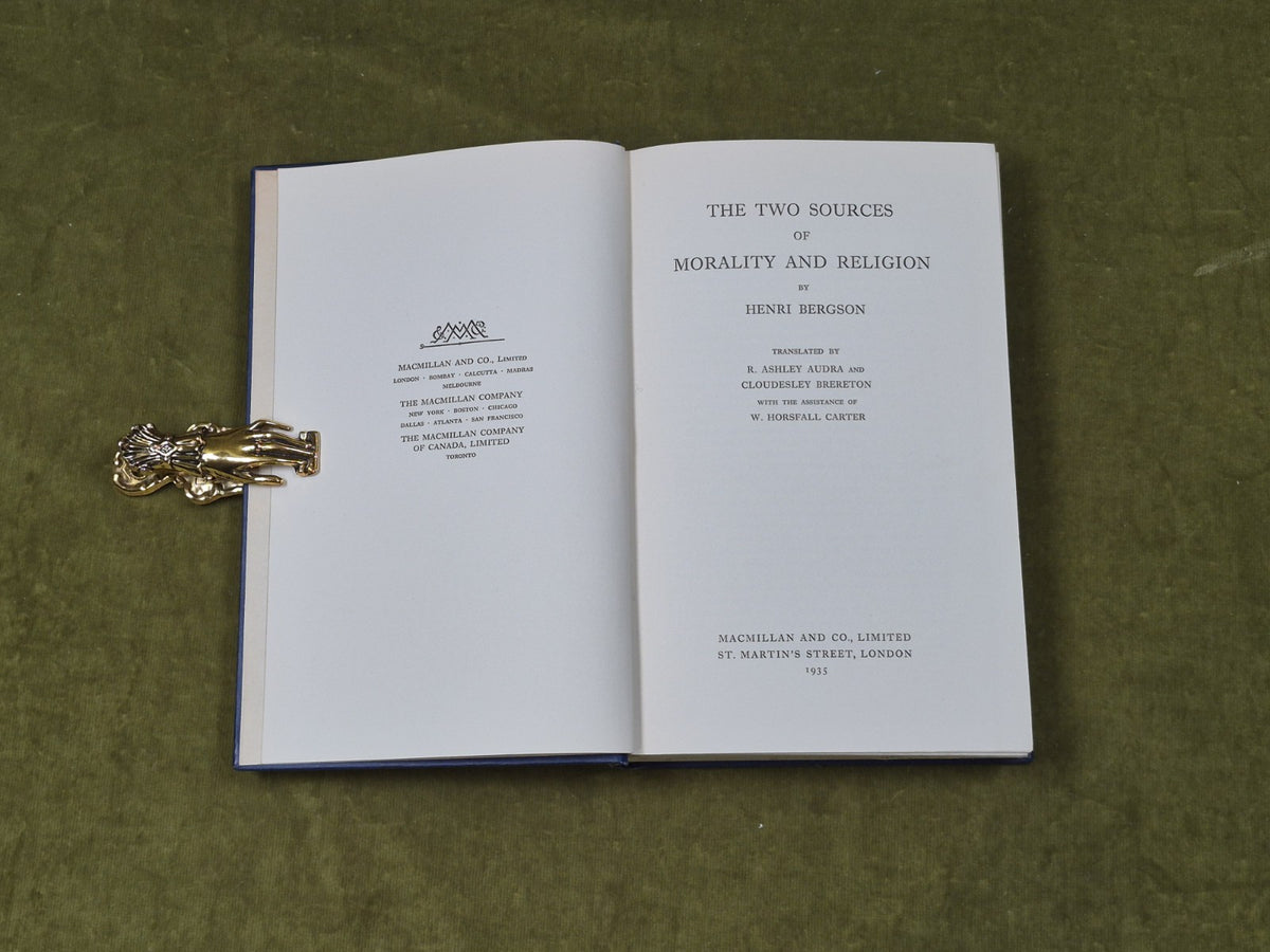 The Two Sources of Morality and Religion - Henri Bergson , Macmillan 1935 HB3
