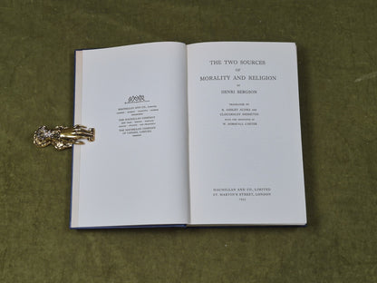 The Two Sources of Morality and Religion - Henri Bergson , Macmillan 1935 HB3