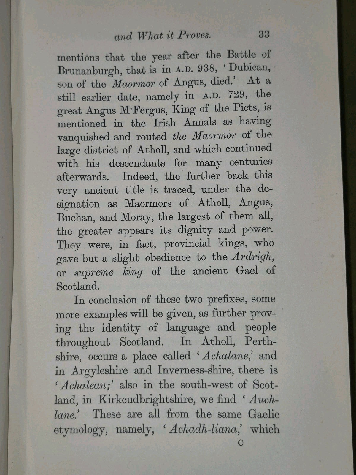 Gaelic Topography of Scotland Letter to Sir Stirling-Maxwell from Robertson 18699