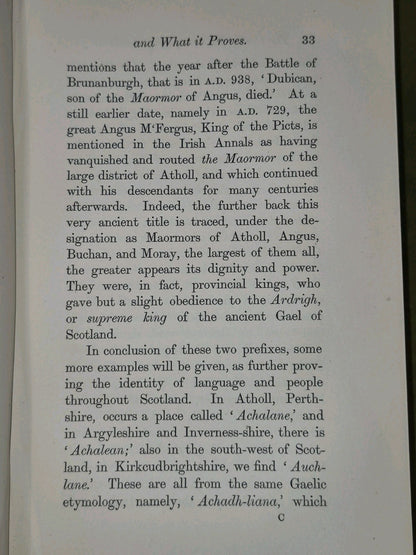 Gaelic Topography of Scotland Letter to Sir Stirling-Maxwell from Robertson 18699