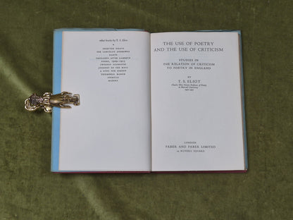 T S Eliot - The Use of Poetry & The Use of Criticism 1937 3rd Faber DJ HC4