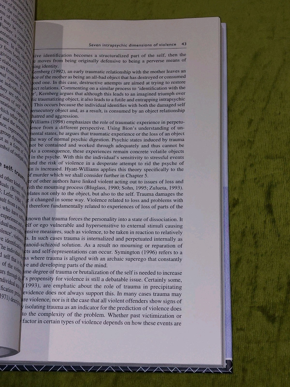 Psychoanalysis, Violence & Rage-Type Murder : Murdering Minds Cartwright 2002 Hb3