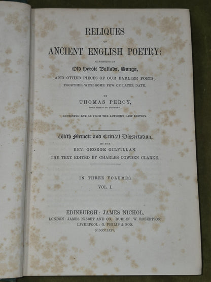 Pecy's Reliques of Ancient English Poetry 1864 George Gilfillan12