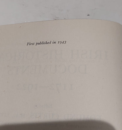 Irish Historical Documents 1172-1922, Curtis & McDowell, 1st Edition (1943)3