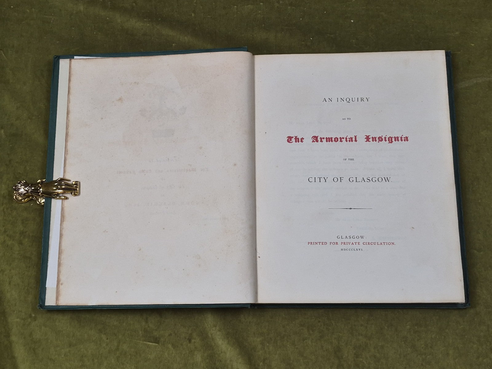 1866 ARMORIAL INSIGNIA OF GLASGOW History GLASWEGIAN HERALDRY Presentation Copy4