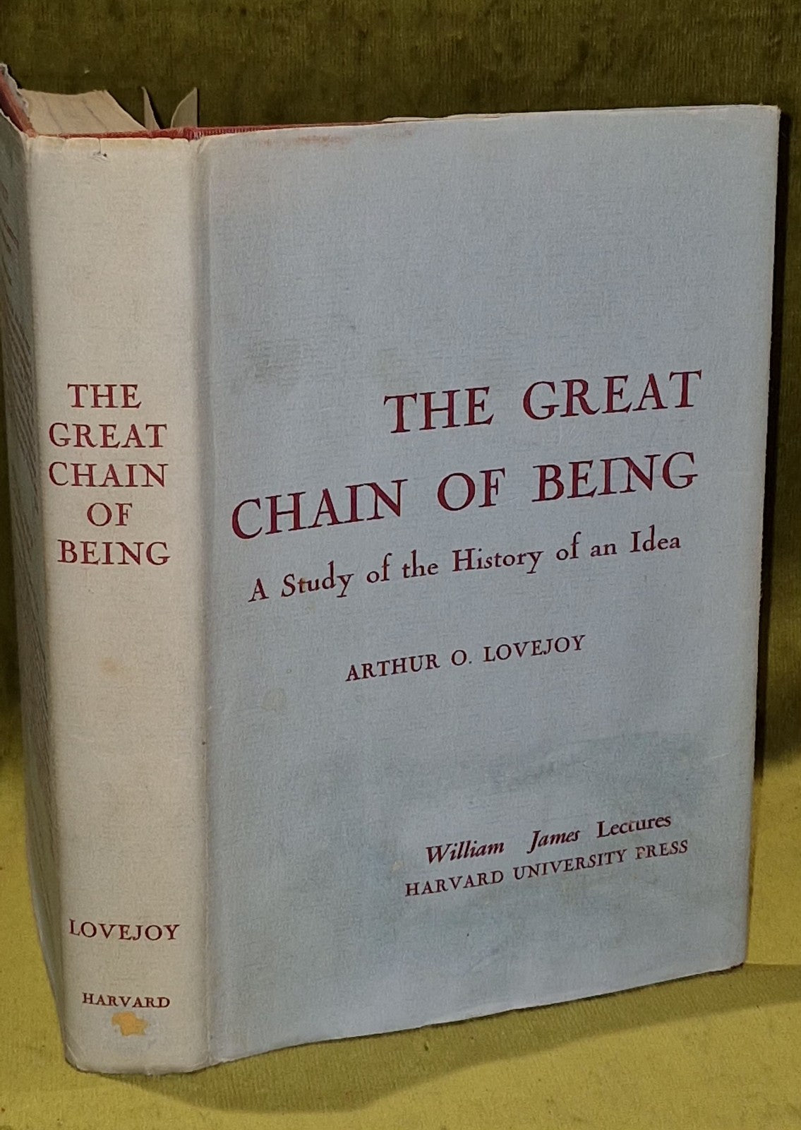 The Great Chain of Being A Study of the History Of An Idea - Arthur Lovejoy 19530