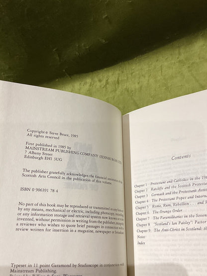 No Pope of Rome : Militant Protestantism in Modern Scotland  Steve Bruce 19853