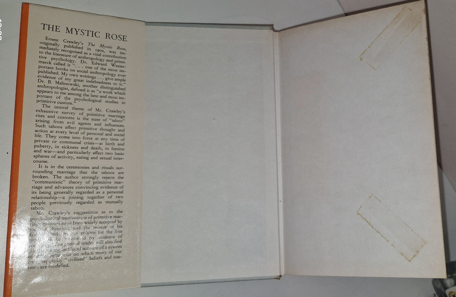 The Mystic Rose (Ernest Crawley & Theodore Besterman  1965 both volumes in one 5