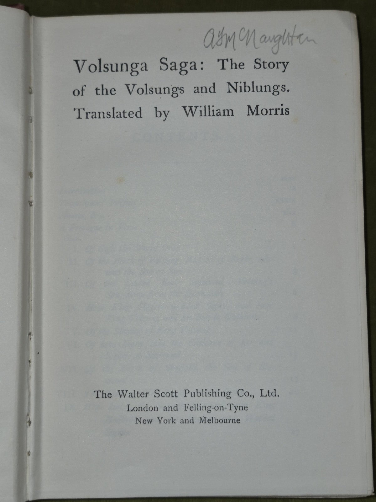 Volsunga Saga William Morris Walter Scott Publishing Co. c19104