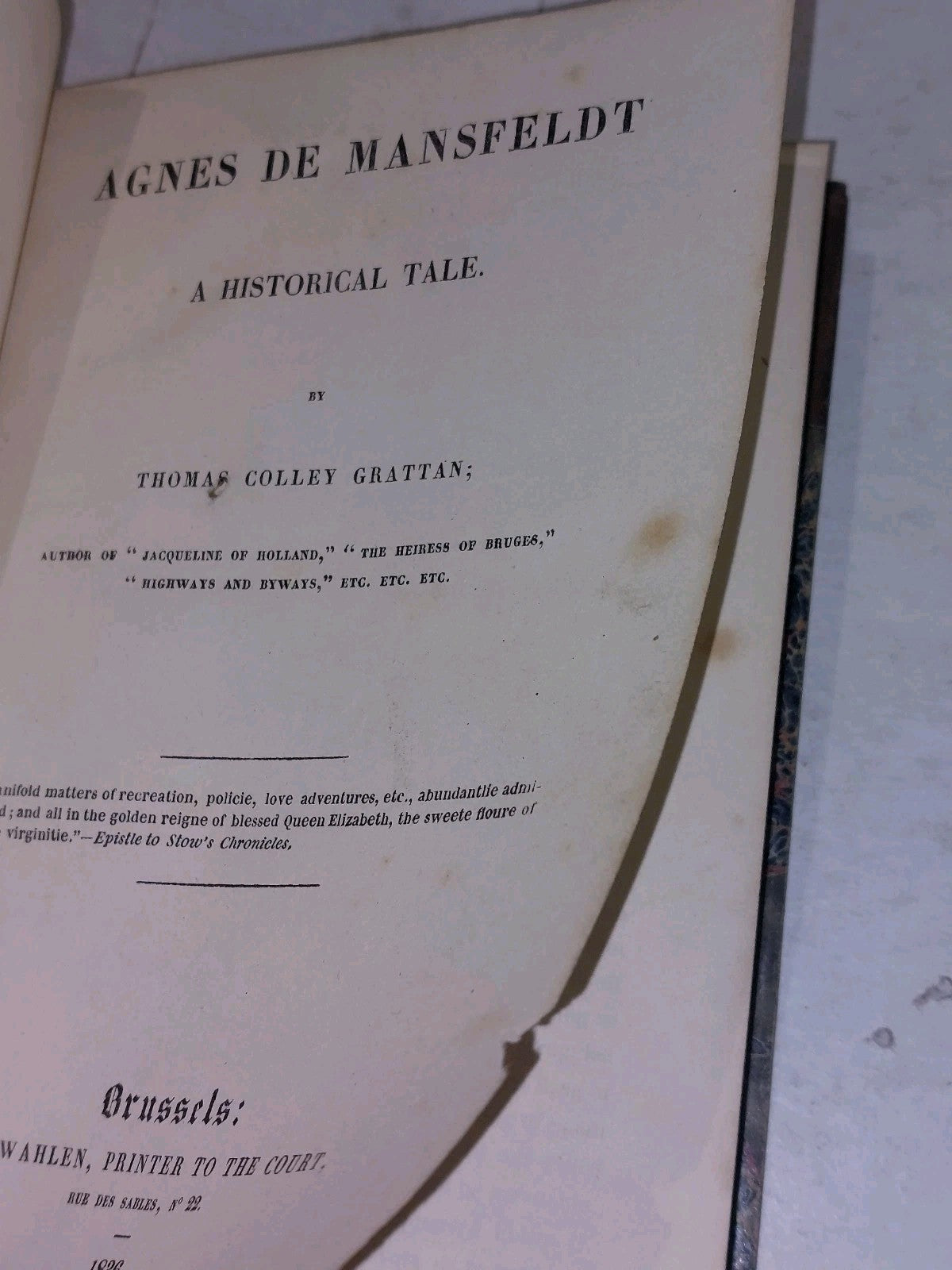 Agnes de Mansfeldt By Thomas Colley Grattan (1836) [AD Wahlen] Hb Book4