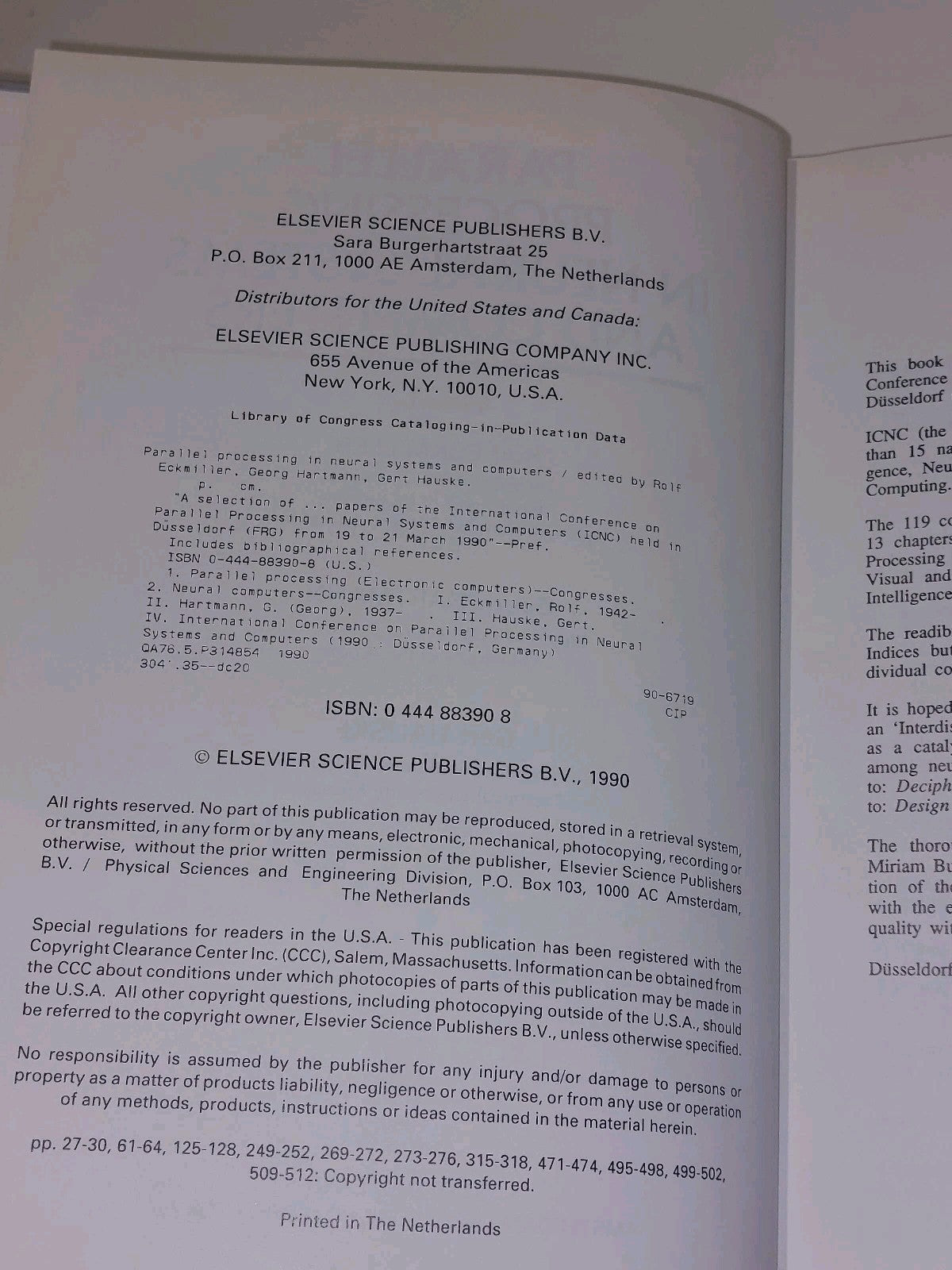 Parallel Processing in Neural Systems & Computers - Eckmiller, Hartmann & Hauske4