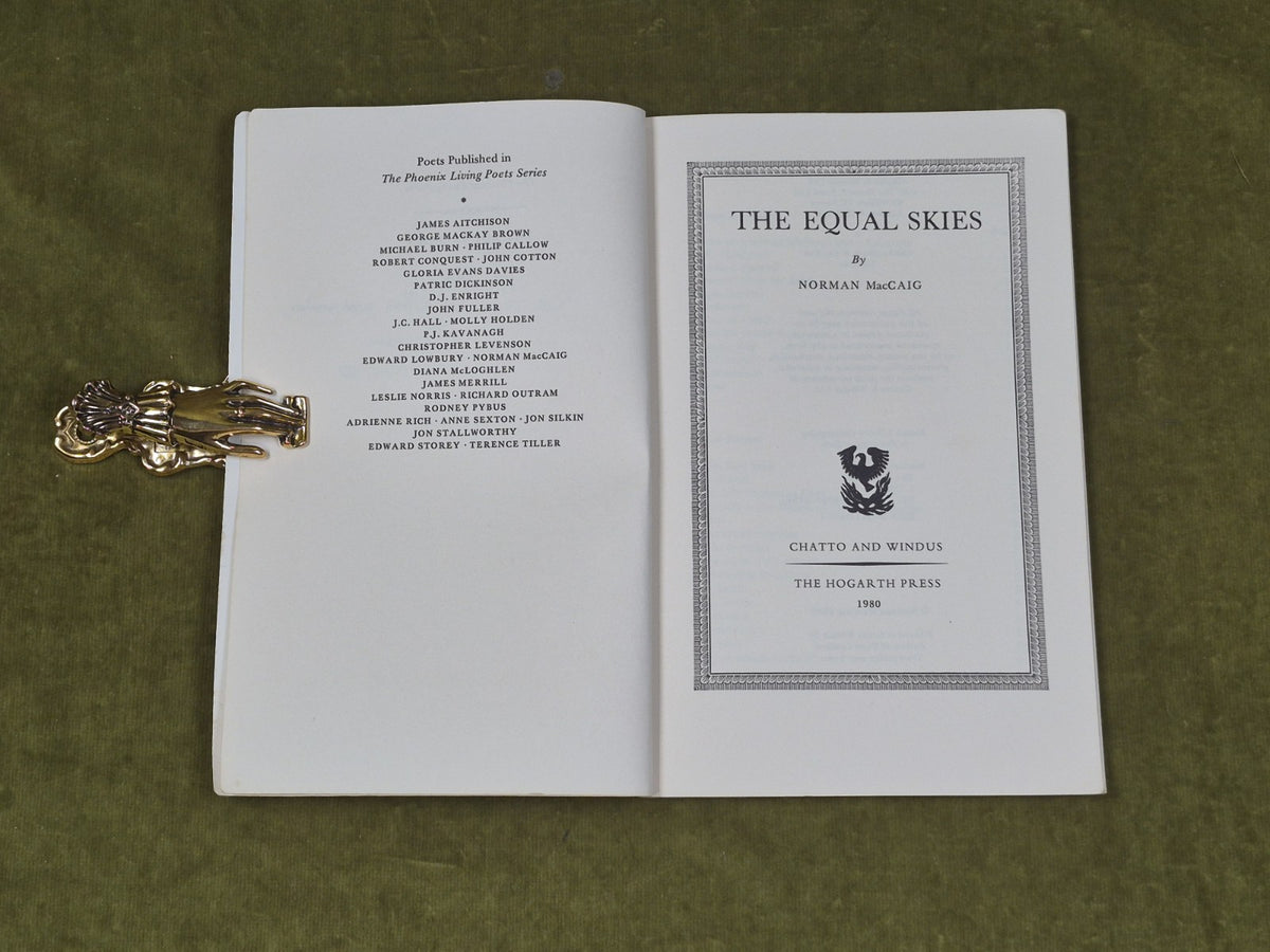 The Equal Skies SIGNED by Norman Maccaig , Chatto & Windus 1980 PB4