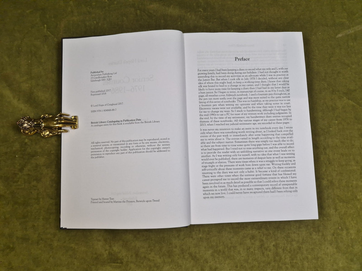 Senior Counsel 1978-1986 : Lord Hope's Diaries - David Hope , Avizandum 20174