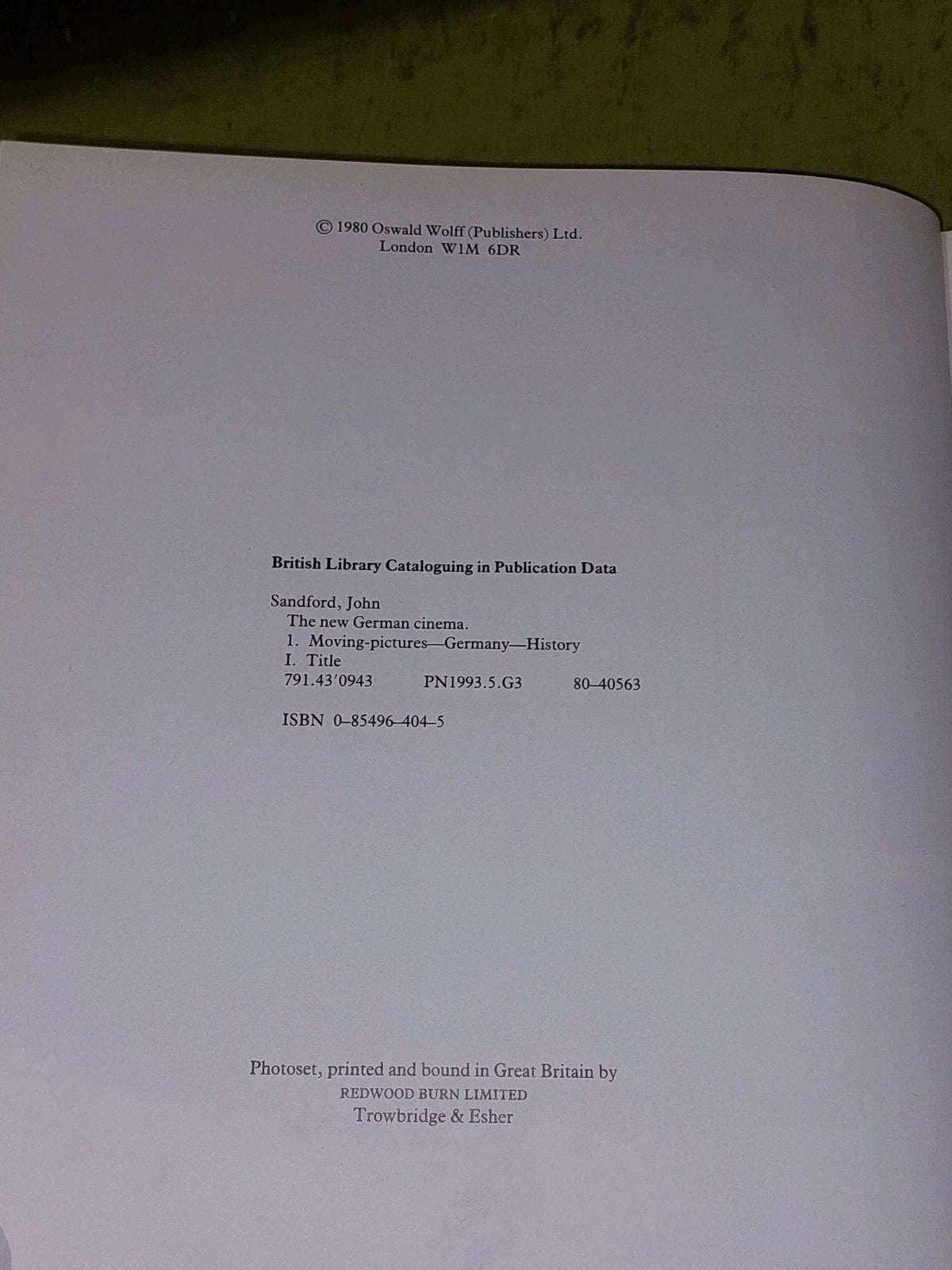 The New German Cinema - John Sandford (1980) [Oswald Wolff] Hb Book3