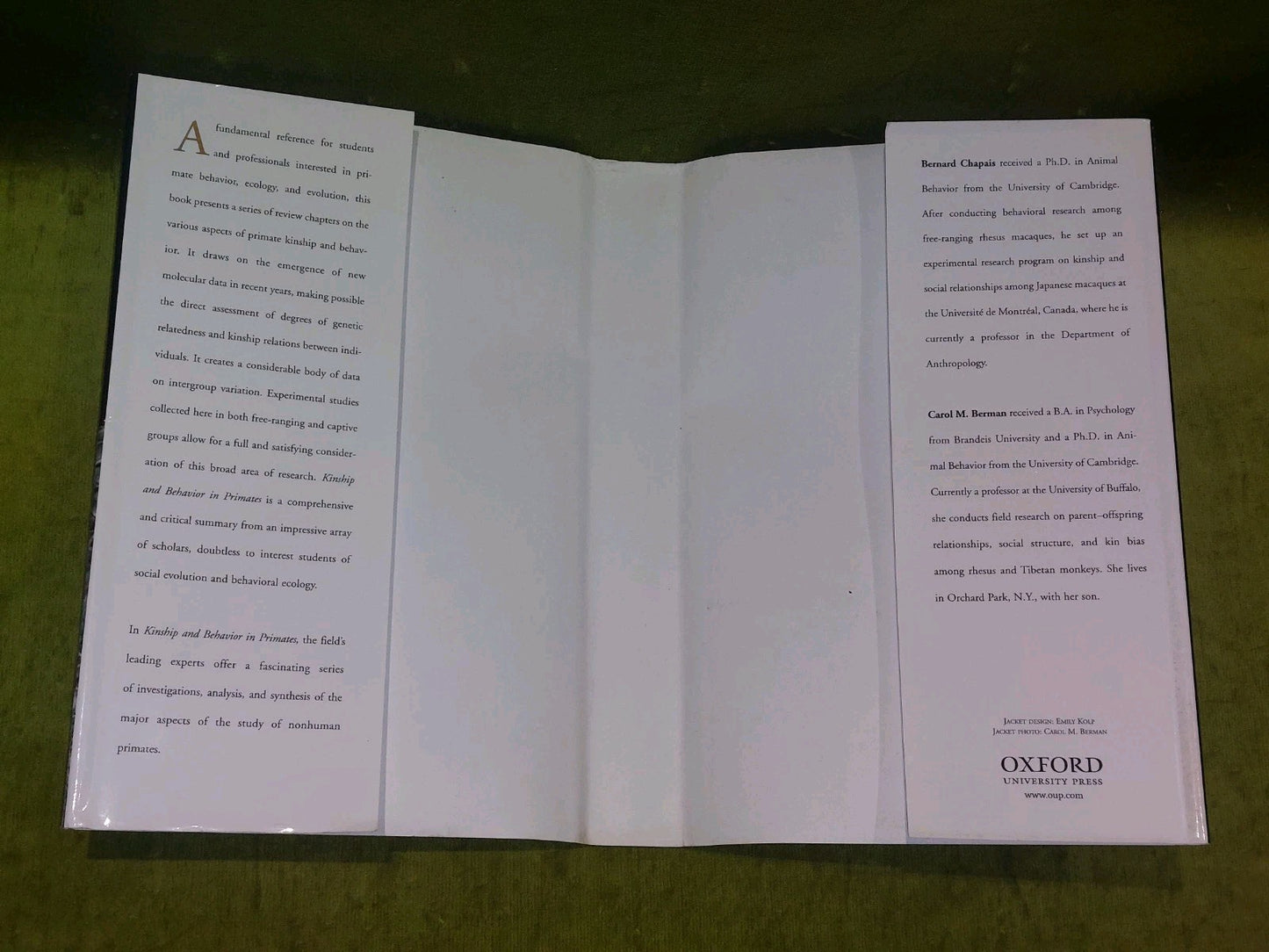 Kinship and Behavior in Primates by Bernard Chapais (English) Hardcover (2004)2