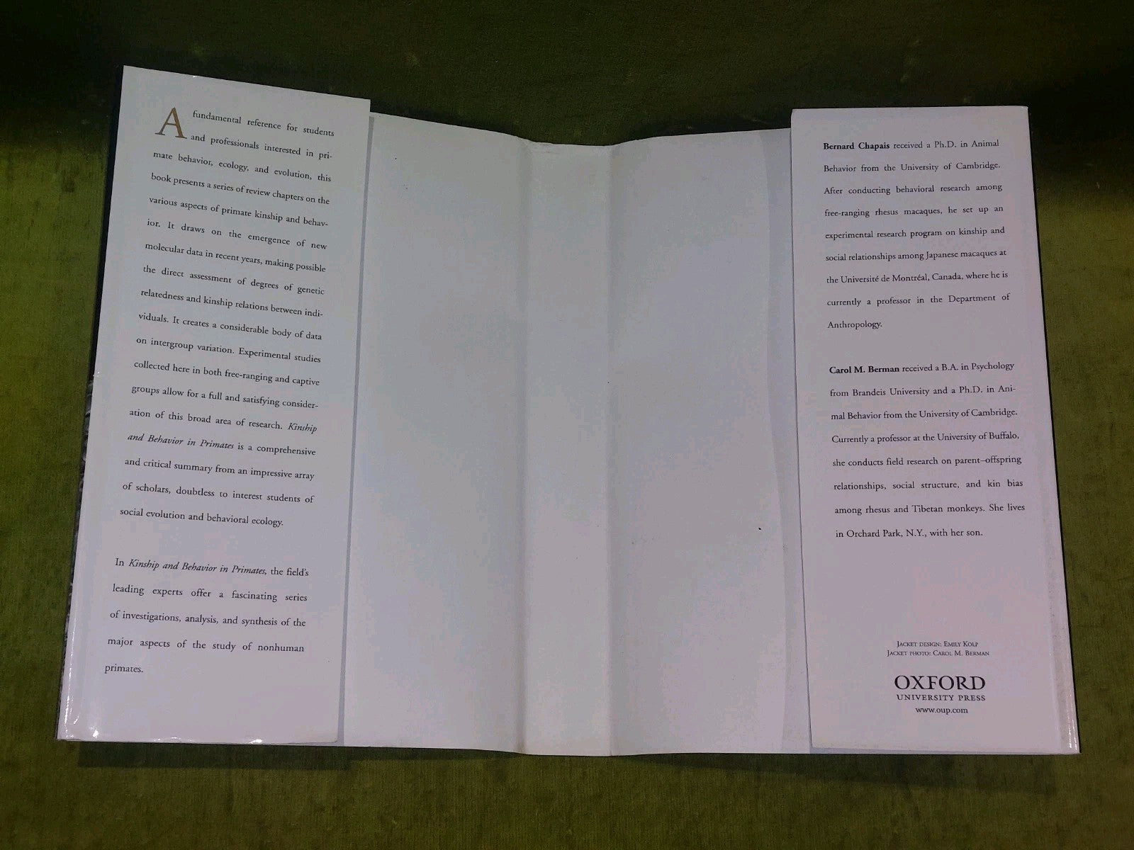 Kinship and Behavior in Primates by Bernard Chapais (English) Hardcover (2004)2