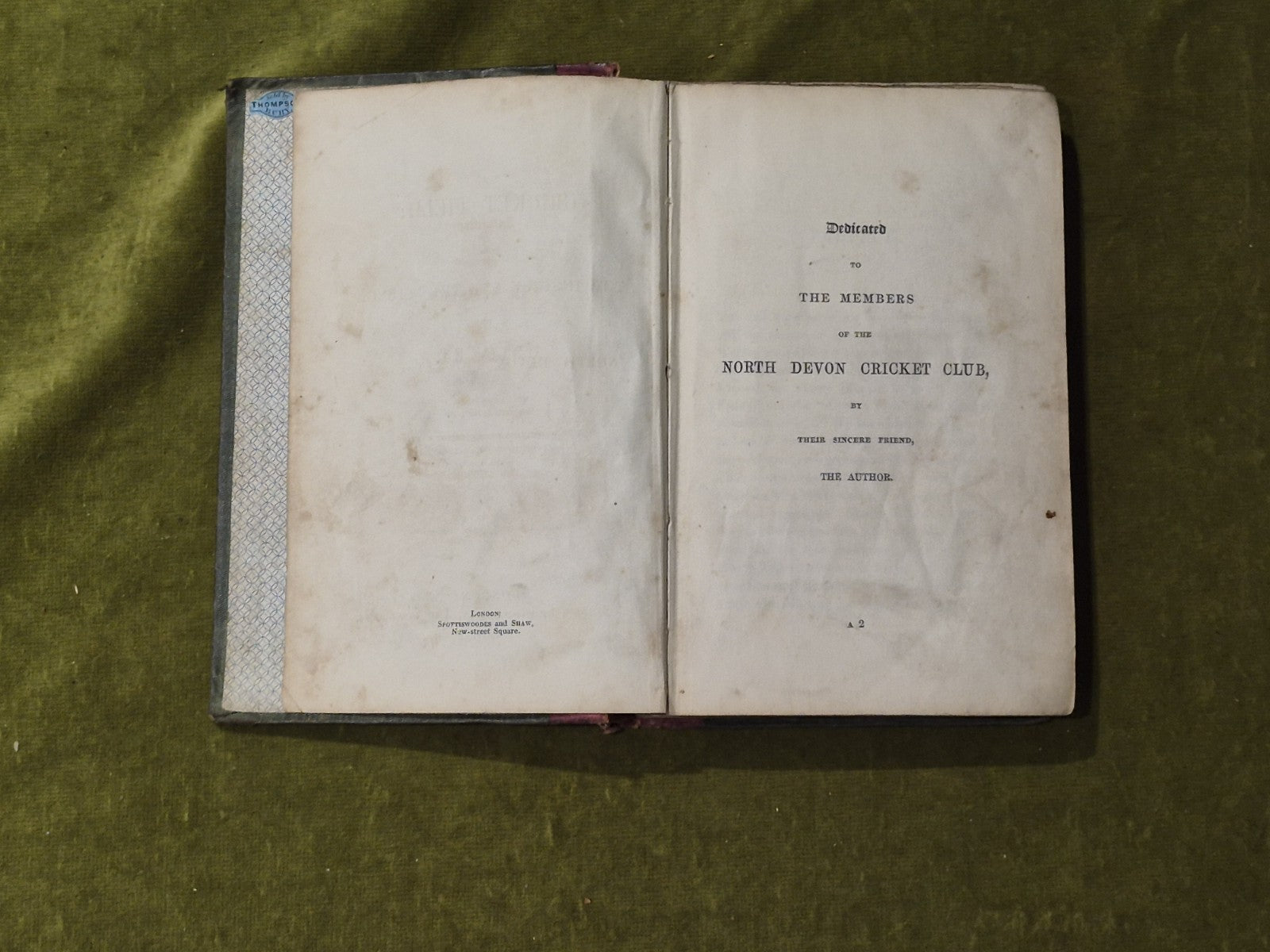 The Cricket Field or the History and Science of Cricket - James Pycroft 1951 1st3
