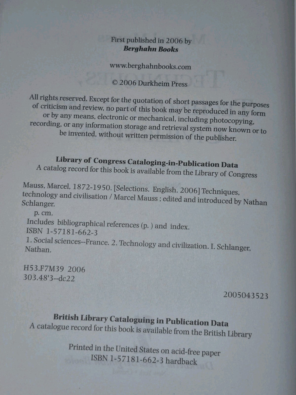 Techniques, Technology and Civilization (2006) Schlanger5