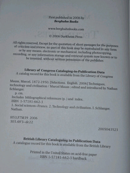 Techniques, Technology and Civilization (2006) Schlanger5