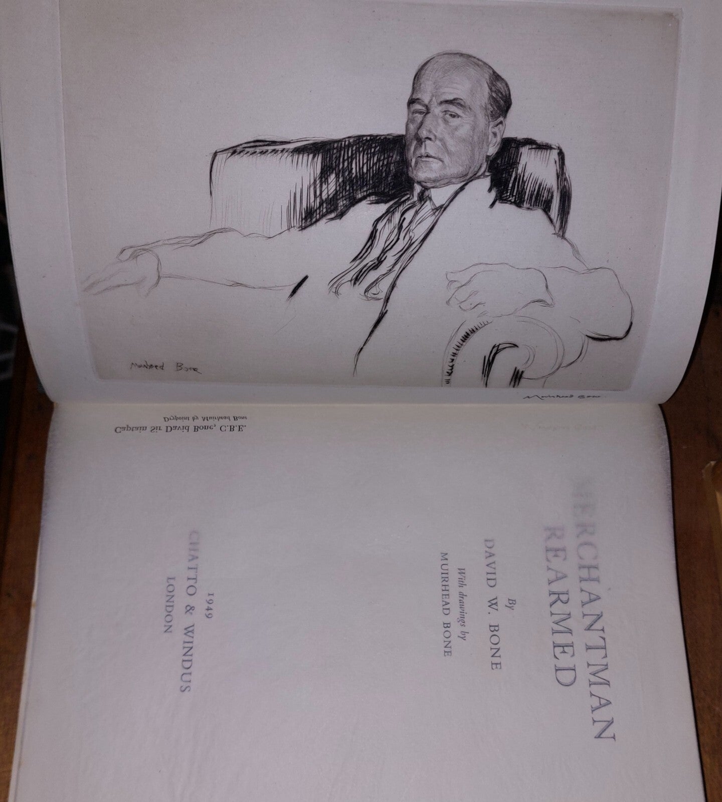 1949 Merchantman Rearmed David W Bone SIgned Limited Muirhead Bone Illustrated 5