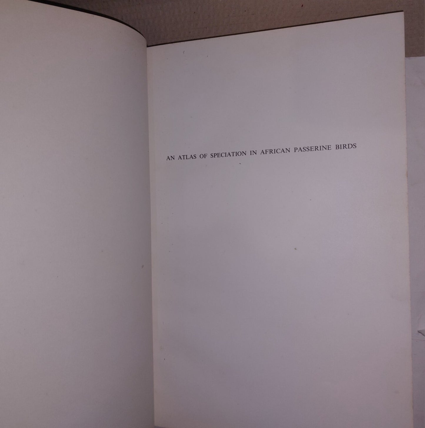 An Atlas of Speciation in African Passerine Birds - Hall & Moreau 1970 HB-DJ6