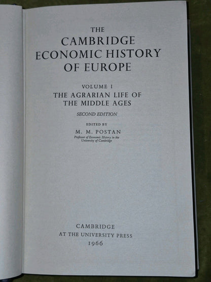 The Cambridge Economic History of Europe Volumes 1, 3, 4, 5, 6 (pt 1&2) (1966)3