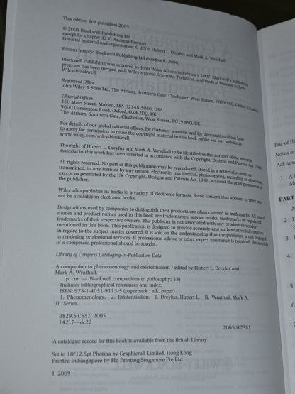 A Companion to Phenomenology and Existentialism (2009) Dreyfus, Wrathall4