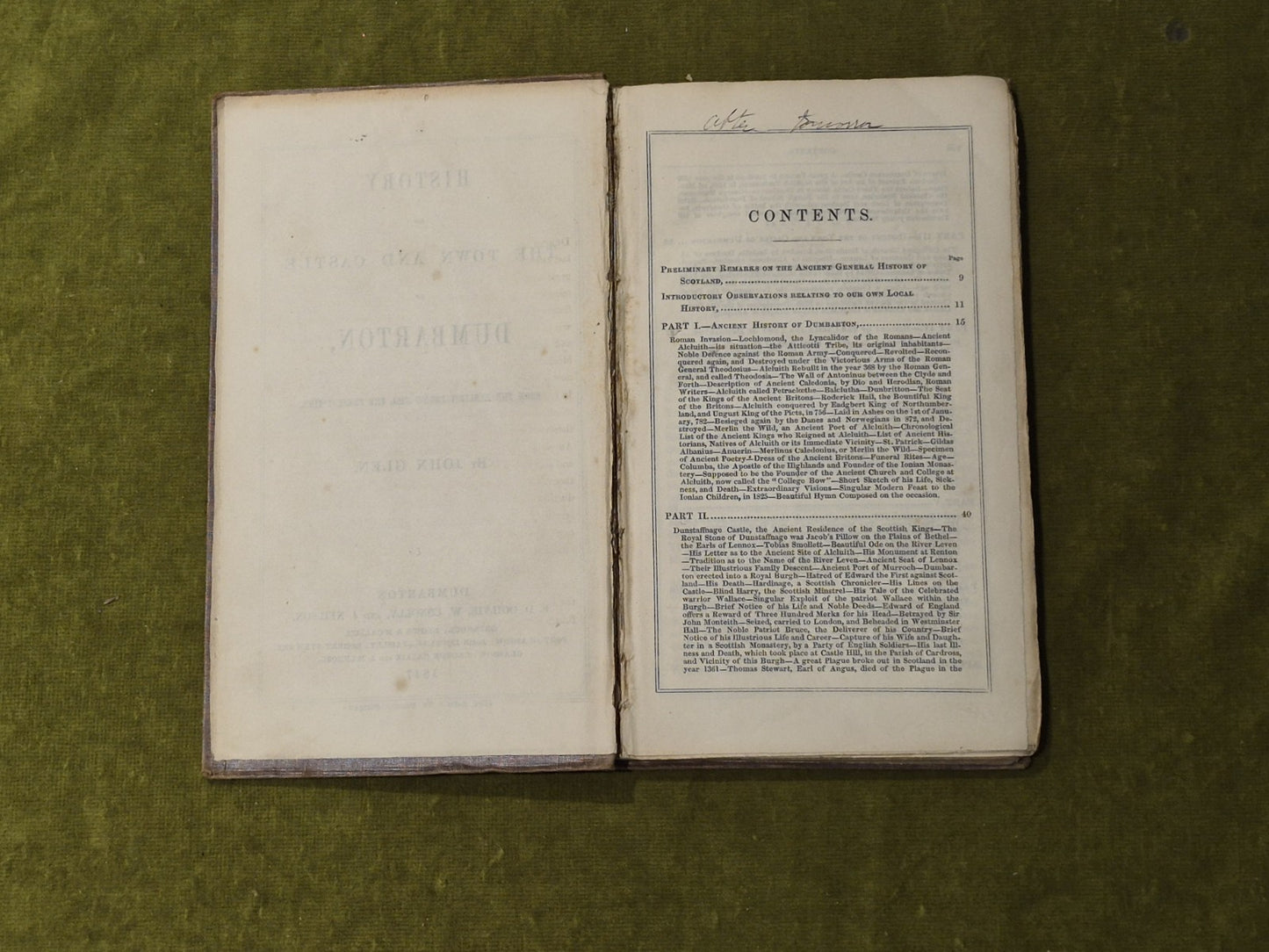 History of the Town and Castle of Dumbarton - John Glen 1847 HB3