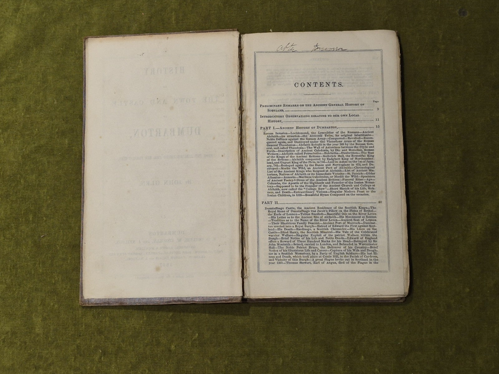 History of the Town and Castle of Dumbarton - John Glen 1847 HB3