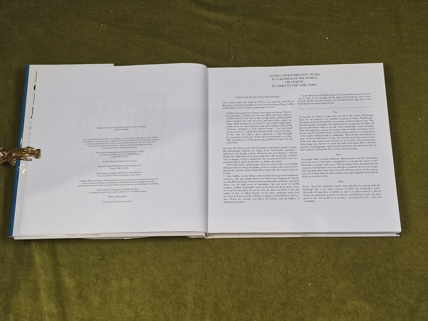 Henri Cartier-Bresson : Landscape Townscape , Thames & Hudson 2001 1st HB DJ4
