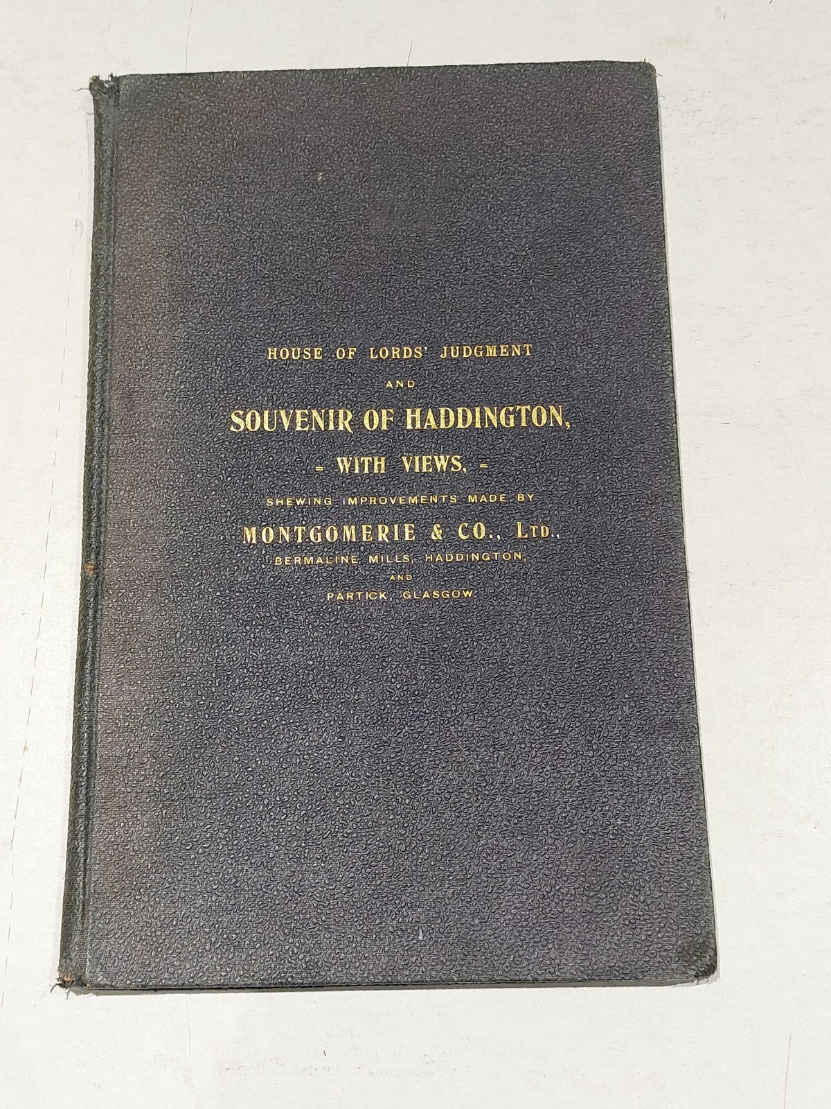 House of Lords' Judgement & Souvenir of Haddington Glasgow Montgomerie & Co Book0