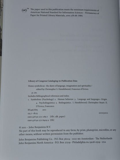 Homo Symbolicus: The Dawn of Language, imagination (2011) Henshilwood, d'Errico4