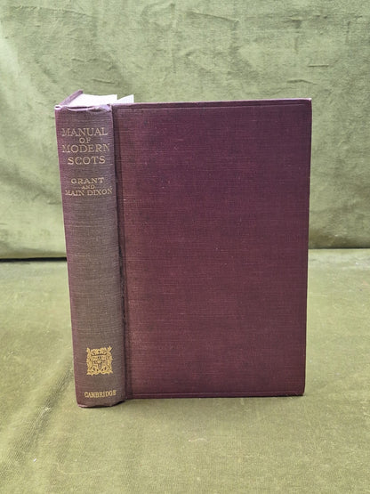 Manual of Modern Scots (1921) William Grant James Main Dixon Cambridge0
