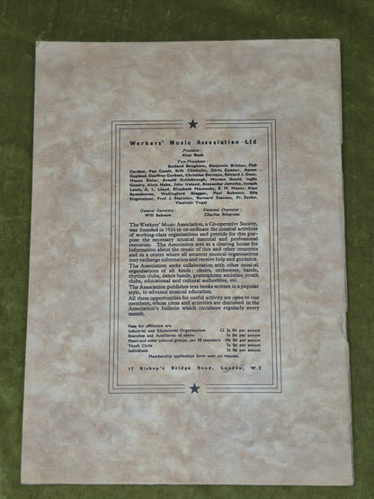 A. L. Lloyd, Coaldust Ballads 1952 Workers Music Association PB sheet music song1