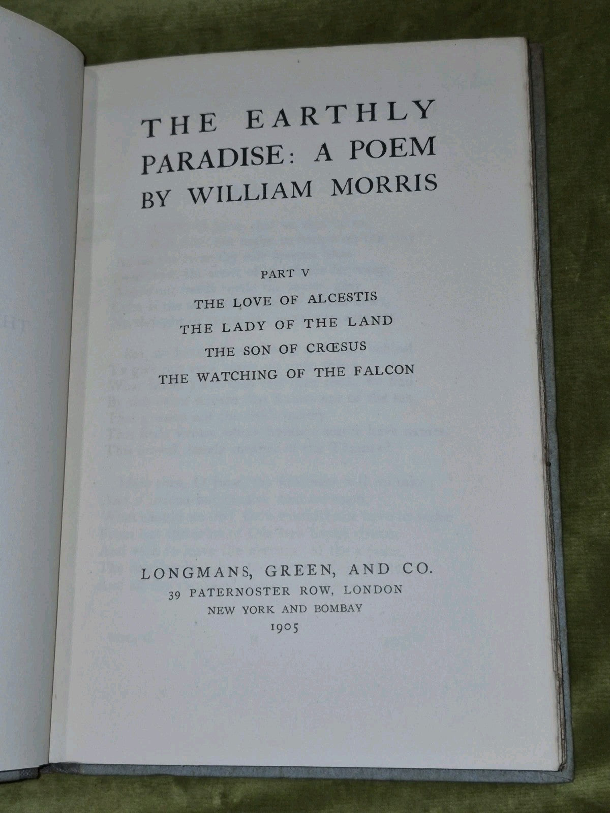 The Earthly Paradise William Morris (5 6 7 8 9 11) 7 of Twelve Volumes 19058